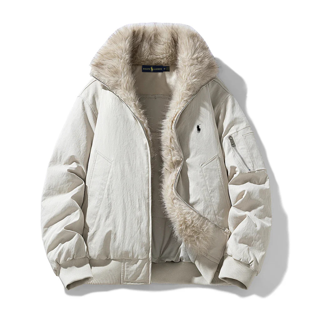 2026 Arctic Luxe Fur-Lined Bomber Jacket - Clearance Sale