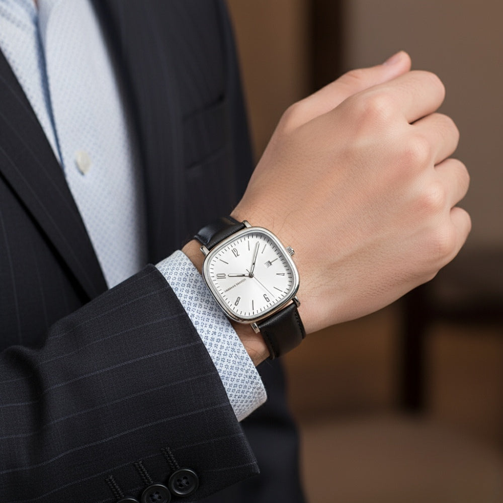 Men’s Retro Leather Watch - Outline